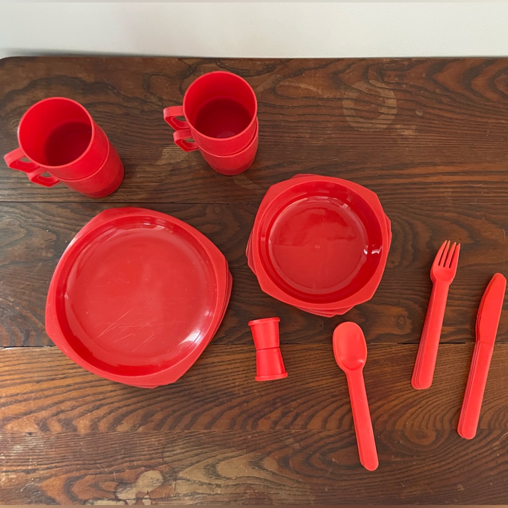 Camping Dinnerware Set for Travel or Picnic